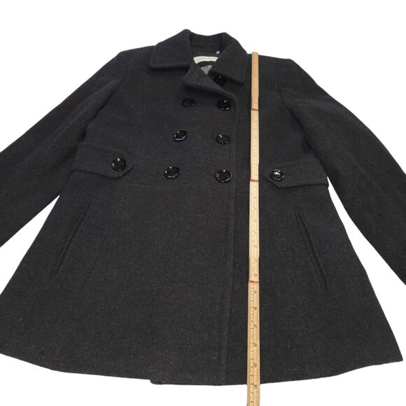 Calvin Klein Womens Size 8 Coat Black Wool Blend Double Breasted Peacoat Trench - Picture 7 of 12